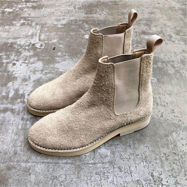 Alto superior inverno camurça couro limitado temporada 6 botas deslizamento em qualidade real boot