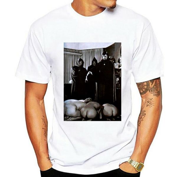 

men's t-shirts anton lavey satanic ritual tshirt 22 t-shirt church satan pentagram witchcraft anime pulp fiction, White;black