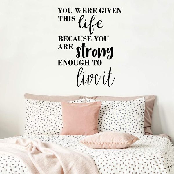 

wall stickers quotes sentence life strong sticker decal kids room decoration nature decor wallpaper