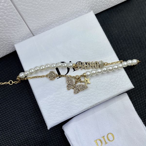 

family new pearl bee letter diamond bracelet, Black