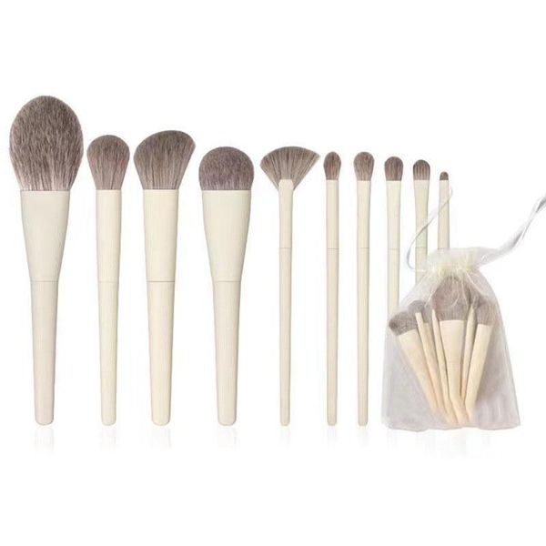 

makeup brushes 10pcs set loose powder blush foundation highlight contour eye shadow eyebrow cosmetics beauty brush tool