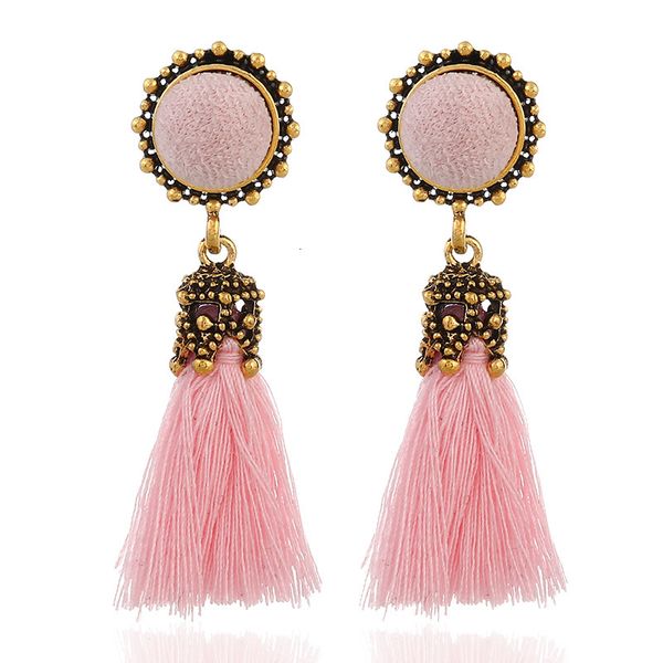 

new fashion fan-shaped tassel earrings women's bohemian earrings exaggerated fashion accessories, Silver