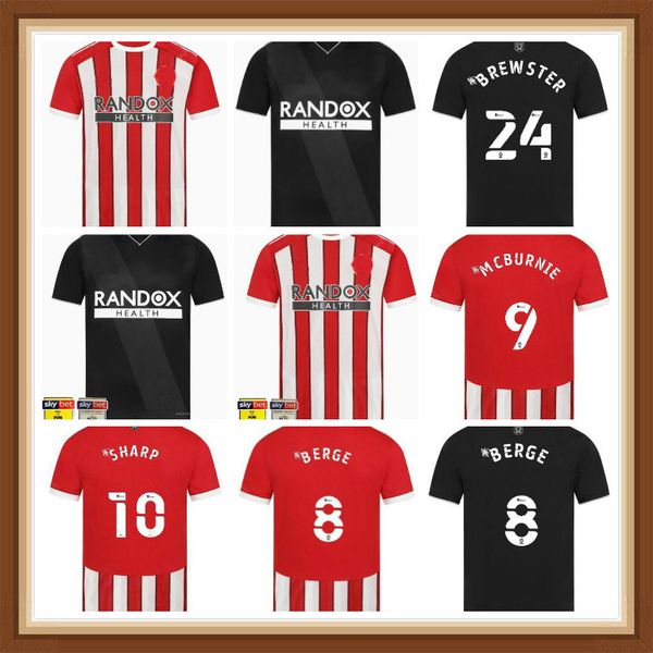 

2122 sheffield soccer jerseys berge baldock mcgoldrick mousset mcburnie lundstram fleck norwood sharp kids kits football shirt, Black;yellow