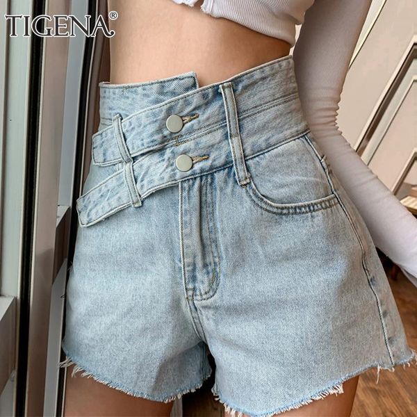 

high waist denim shorts women 2021 summer fashion design plus size street style all-match jeans female short pants women's, White;black