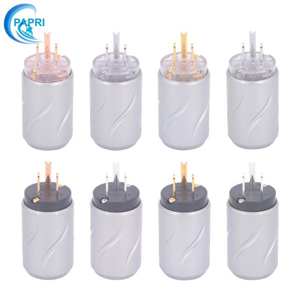 

smart power plugs papri usa standard ac pure copper gold-plated and rhodium-plated plug diy silver-plated fever