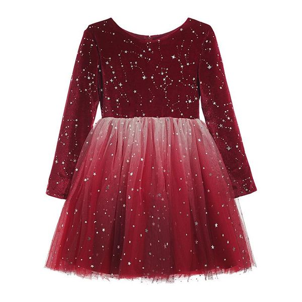 

girl's dresses mudipanda christmas clothes highend elegant girls for party and wedding long sleeve princess toddler star dress, Red;yellow