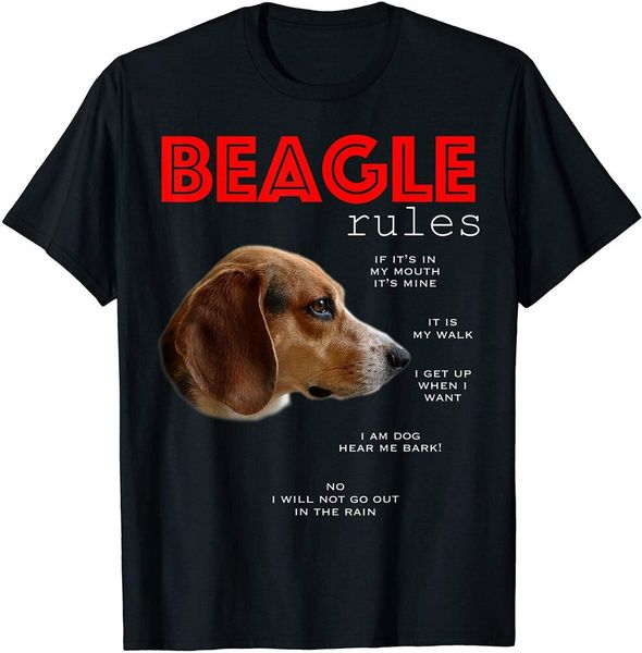 

funny rules for the owner of a beagle t-shirt size m-5xl, White;black