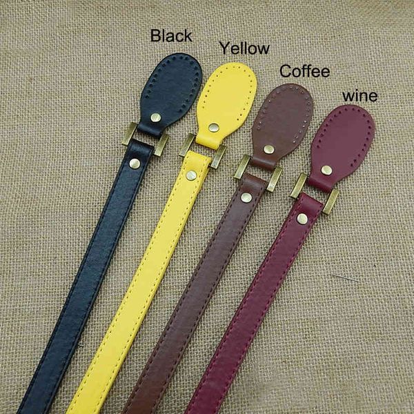 

1 pair bag handles diy bag belt quality split leather accessories bolsa part handbag straps replacement, Black