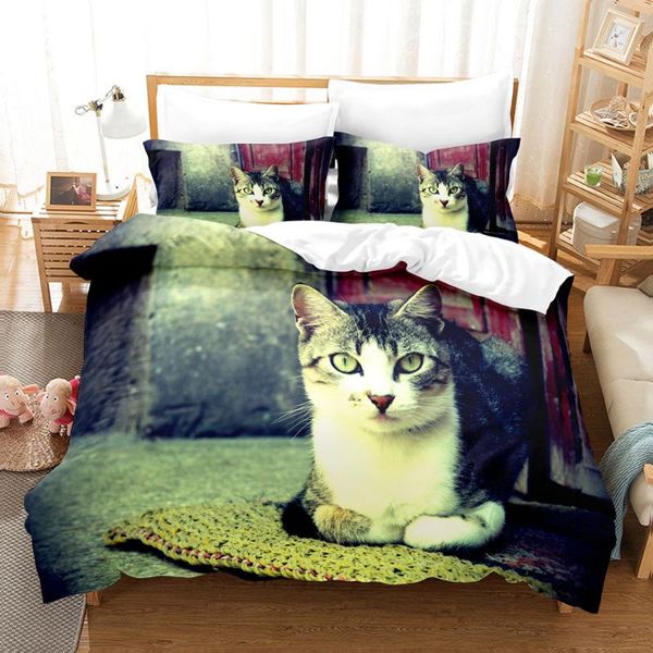 

bedding sets kitten cat set bedroom decor kids girls gifts duvet comforter quilts cover 2/3 pieces bedspread with pillowcases