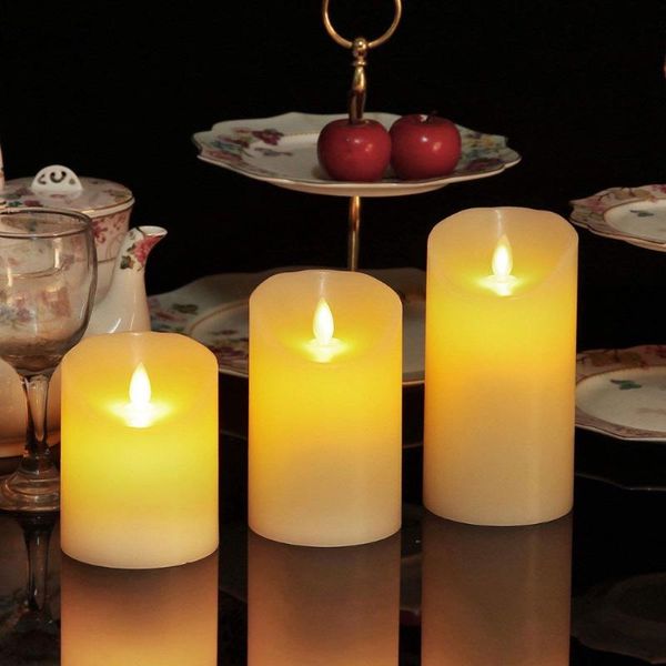 

candles 3pcs led candleled flameless candle light remote flickering battery powered for home wedding birthday party decoration