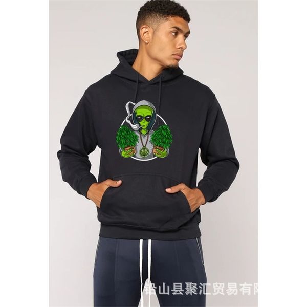 

new 2020 long sleeve sweater hooded casual trend men's printing, Black