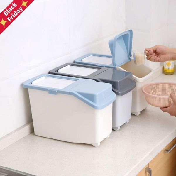 

kitchen super large rice container grain storage box cereal case sealed flour boxes dust-proof organizer bottles & jars