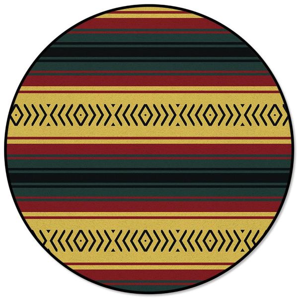 

carpets mexican ethnic geometric stripes round carpet kids area rug anti-slip floor mat for bedroom living room home decor