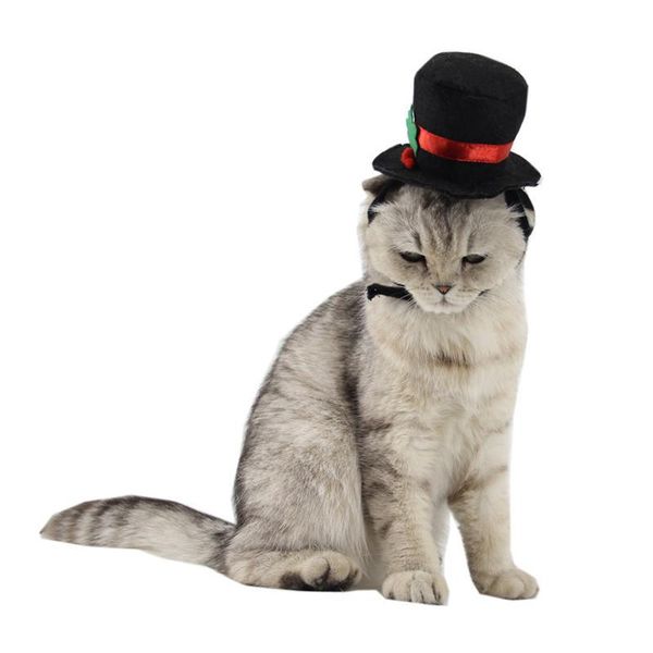 

1pc adjustable hansome red black pet cat dog formal hat costume cosplay cap masquerade holiday christmas party gift supplies costumes