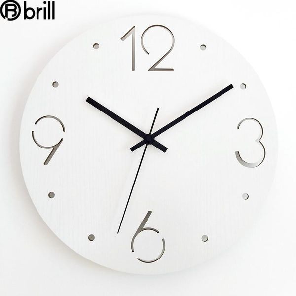 

nordic wooden wall clocks living room mute fashion simple wood carving bedroom quiet quartz clock 50