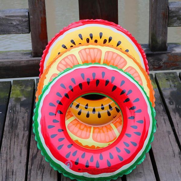 

life vest & buoy beach circle gaint float watermelon swimming 60/70/80/90cm water ring kids inflatable toy pool orange lemon fun
