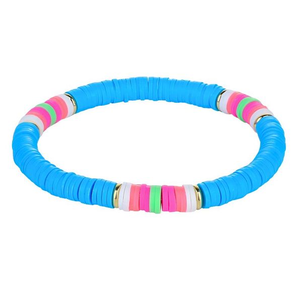 

beaded, strands kelitch light blue colorful polymer clay 6mm bead bracelet strand chain wrap cuff handmade beach friendship bracelets 2021, Black