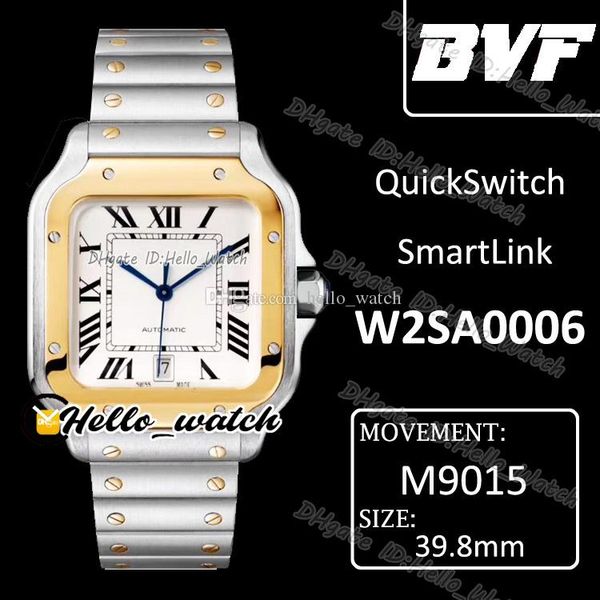 BVF 39,8 mm quadrante bianco Miyota 9015 orologio da uomo automatico 0006 Quick SmartLink QuickSwitch orologi con cinturino in oro bicolore HWCR Hello_Watch Sapphire