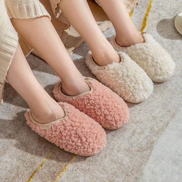 

slippers vogue women winter soft ladies home cotton shoes non-slip female couple house slipper warm indoor, Black