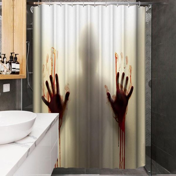 

shower curtains halloween curtain horror ghost witch castle full moon night hooks for bathroom all saints' day black bat