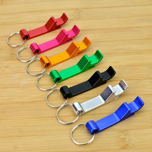 

fashion portable 4 in 1 bottle opener keychain metal beer bar tool claw key ring chain keyring gift, Silver