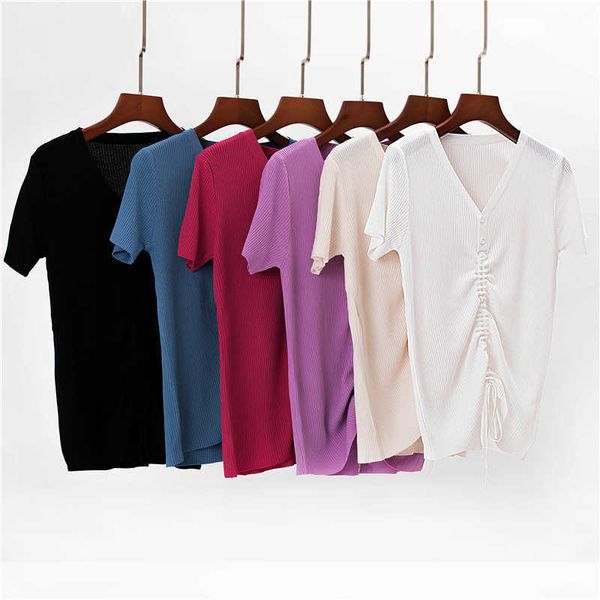 

women's summer t-shirt fashion for women 6 colors 210709, White