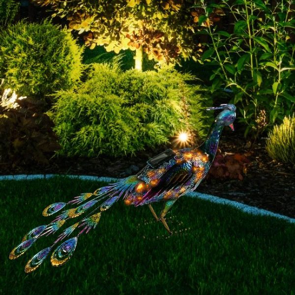 

lawn lamps garden solar lights stakechinly metal peacock decor stake for outdoor