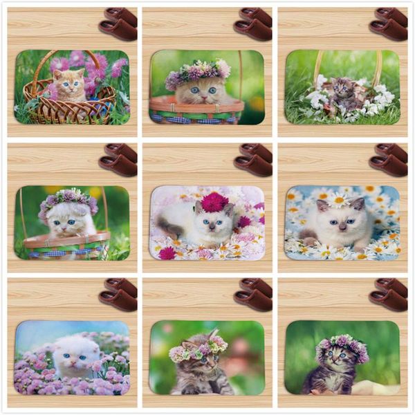 

cushion/decorative pillow doormat animal cute cats printed bathroom kitchen carpet home mat for living room anti-slip kids floor mats cat ru