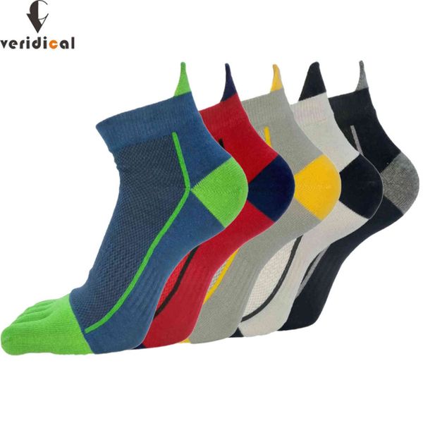

veridical 5 pairs/lot toe men boy to protect ankle five finger compression mesh crew boat socks fashion, Black