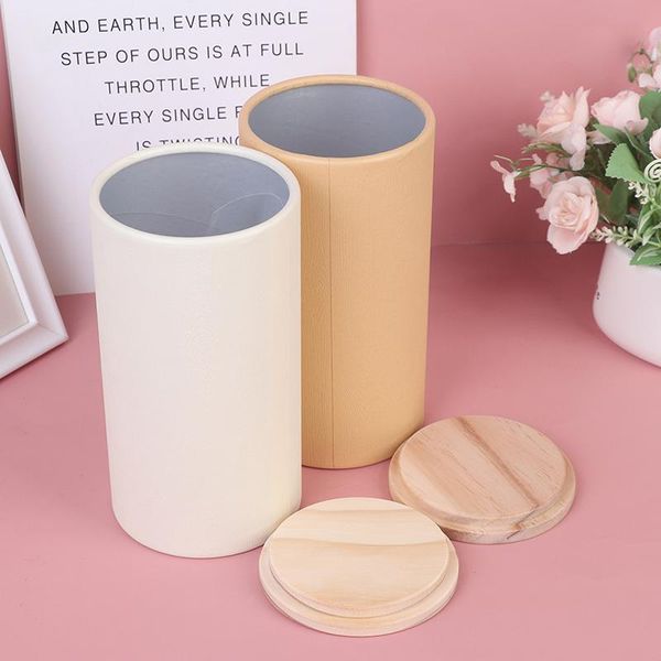 

storage bottles & jars wooden lid jar tea coffee bean candy kitchen food container 1pc