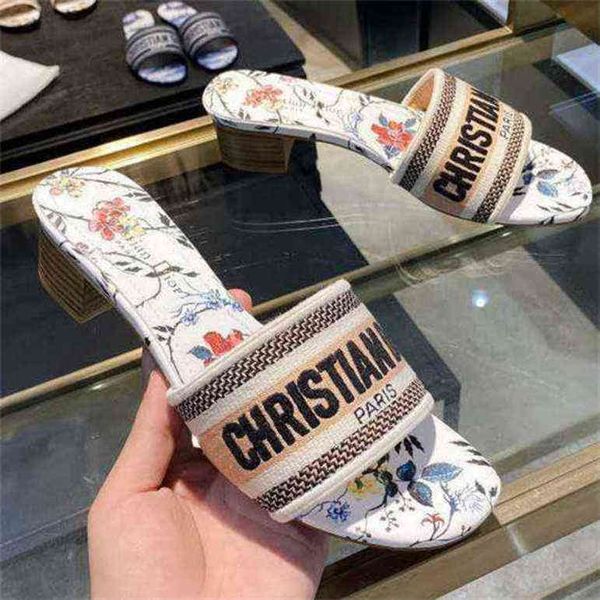 

luxury italy designer brand slippers super great quality with full package for women gift present lady birthday wedding sandals shoes heels, Black