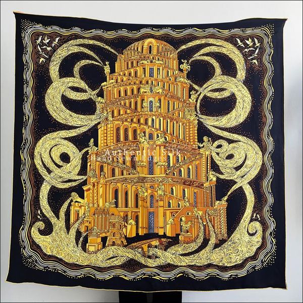 

scarves 100 pure mulberry-silk scarf 140 hand rolled edge extra large authentic silk female designer shawl foulard, Blue;gray