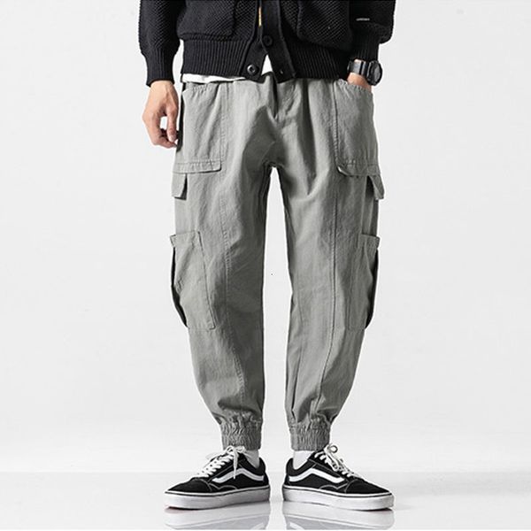 

Men's Pants Men Multi-pocket Loose Casual Harem Trouser Joggers Sweatpants Male Vintage Streetwear Hip Hop Cargo 6H17, Black