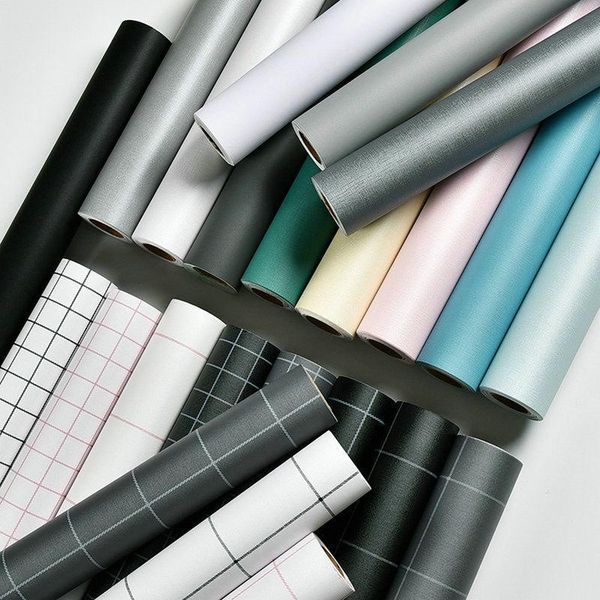 

wallpapers thickened pvc self-adhesive wallpaper nordic bedroom furniture renovation adhesive paper pure white waterproof