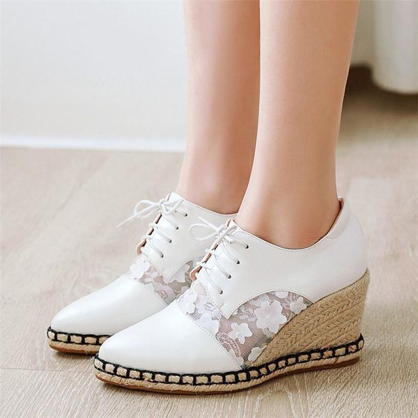 

dress shoes agodor white wedges for women platform high heels pointed toe lace up pumps fashion designer female, Black