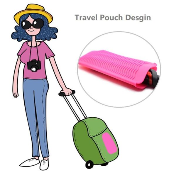 

silicone hair straightener heat-resistant mat travel hairdressing style reusable insulation anti-slip storage bags