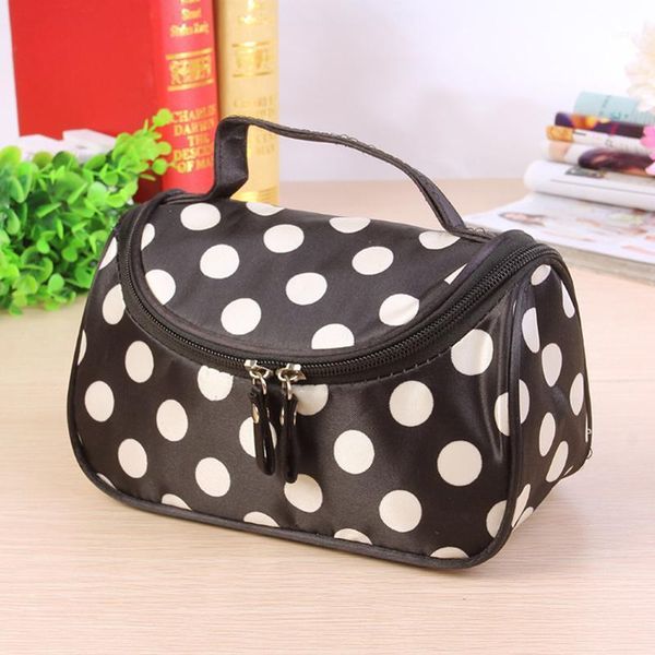 

cosmetic bags & cases cute organizer fashion toiletry bag women durable make up travel storage polka dot girls waterproof double zipper1