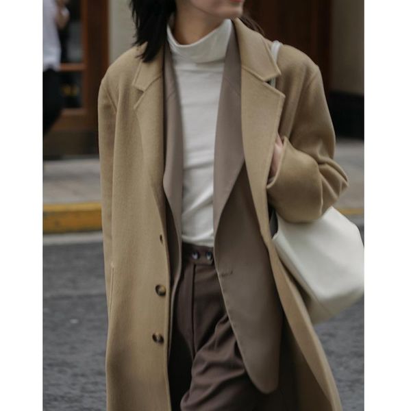 

women 2021 spring autumn fashion khaki england style blazers single button solid colors suitchic office lady vintage blazer women's sui, White;black