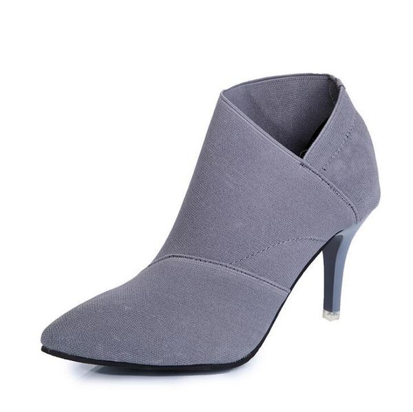

boots pointed toe high heels women basic shoes autumn and winter casual fitted female single fashion ec0r, Black