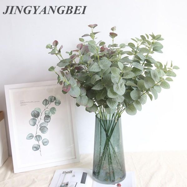 

decorative flowers & wreaths artificial eucalyptus leaf leaves branch retro green silk for home decor wedding plants faux fabric foliage roo