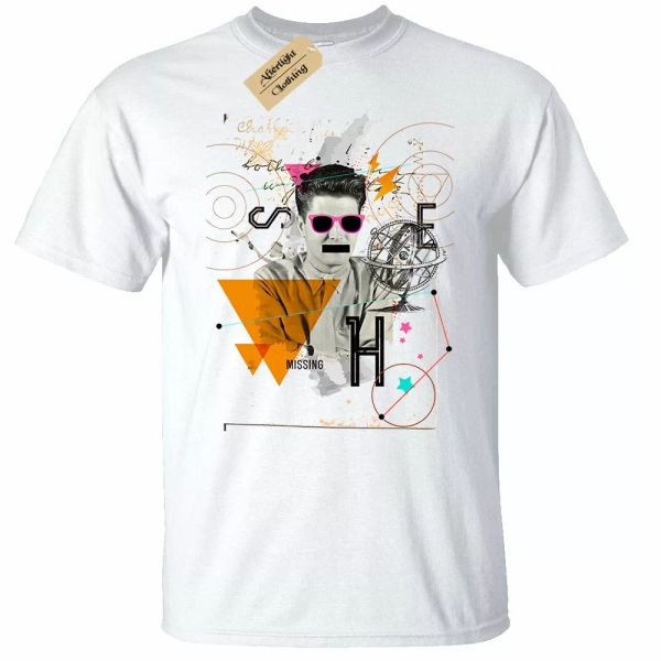 

geometrie t-shirt herren, White;black