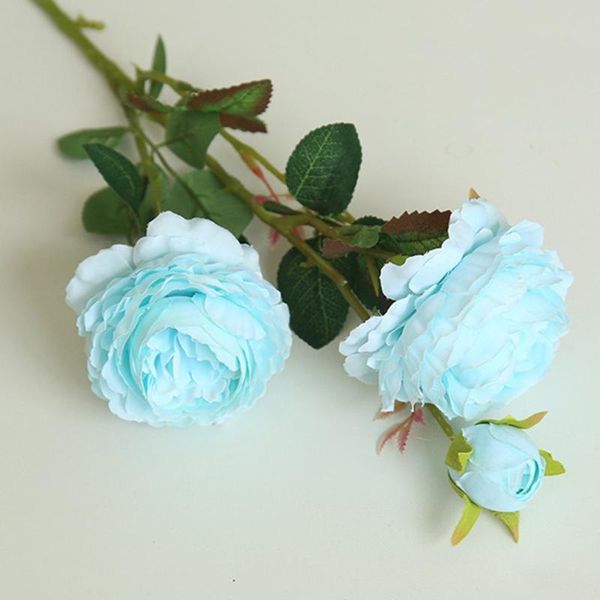 

decorative flowers & wreaths artificial fake silk plastic roses wedding bouquet for home garden party decoration