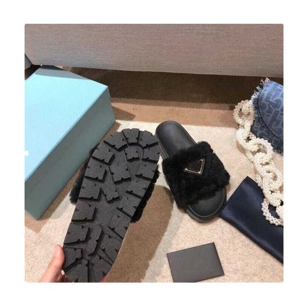 

slippers p family 21 early spring woolen slippers fashion thick bottom heighten comfortable outdoor slippers british guangzhou high grade wo, Black