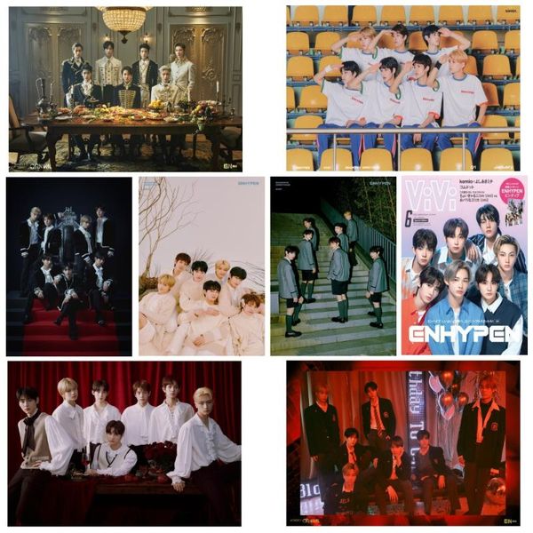 

wall stickers k- boy band enhypen poster self made paper hd room decor home modern