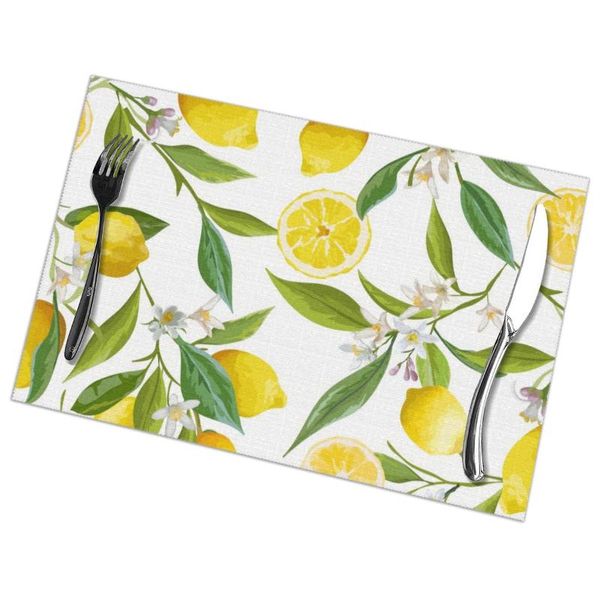 

set of 6 fruits floral pattern placemats for dining table place mat in kitchen accessories cup wine mats & pads