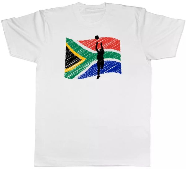 

South Africa Netball Mens T-Shirt, White;black