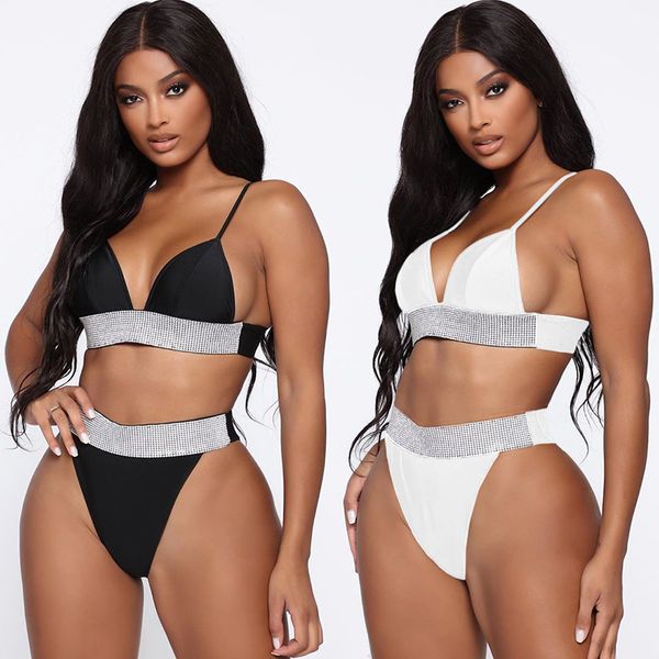 

new shiny high waist 2021 female swimsuit women swimwear two pieces bikini set brazilian bather bathing suit swimb