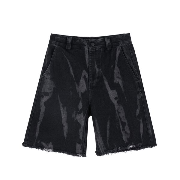 

fashionable shorts american high street tie dyed rough ee denim for men, White;black