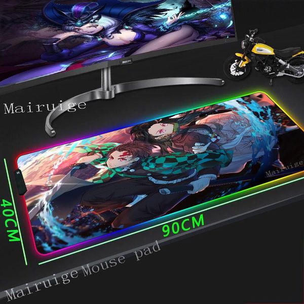 

mouse pads & wrist rests mairuige anime demon slayer kimetsu no yaiba large pad lock edge computer table mat non-slip personality xx