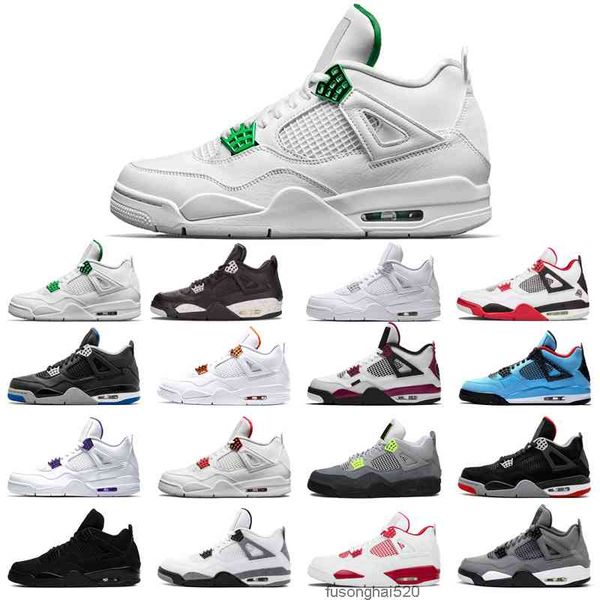 

2022 4 4s basketball shoes men woman black cat court purple university red neon bred alternate motorsport orange white cement cool grey trai